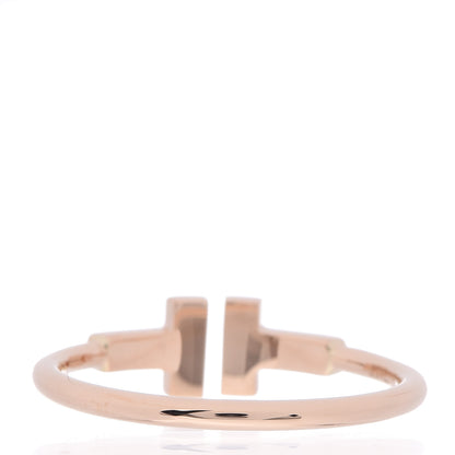 Tiffany 18K Rose Gold Diamond T Wire Ring 60 9.25 4 of 5