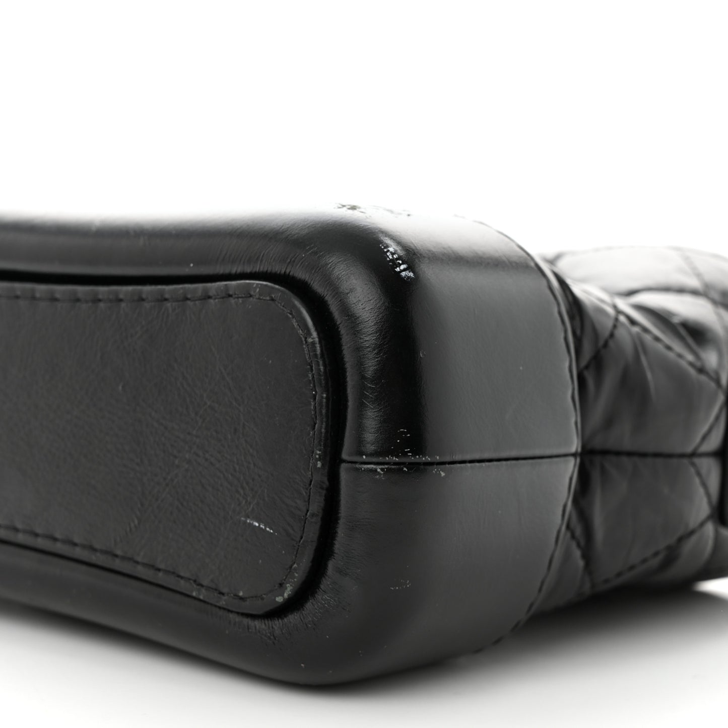 Aged Calfskin Quilted Small Gabrielle Hobo Black