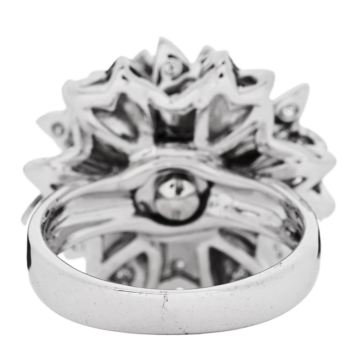 Parker & West by FASHIONPHILE 18K White Gold Diamond 1.10ctw Flower Ring 50 5.25 4 of 11