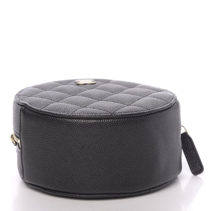 Chanel Caviar Quilted Round Clutch With Chain Black 4 of 11