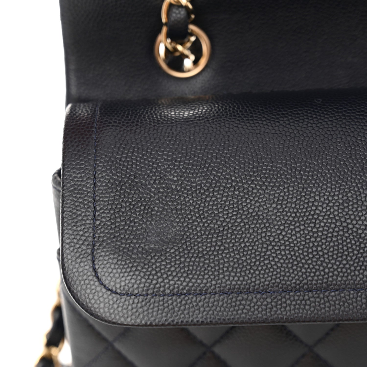 Chanel Caviar Quilted Medium Double Flap Navy 12 of 14