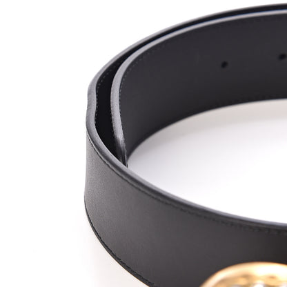 Gucci Moon Calfskin Pearl Double G 40mm Belt 80 32 Black Cream 6 of 7