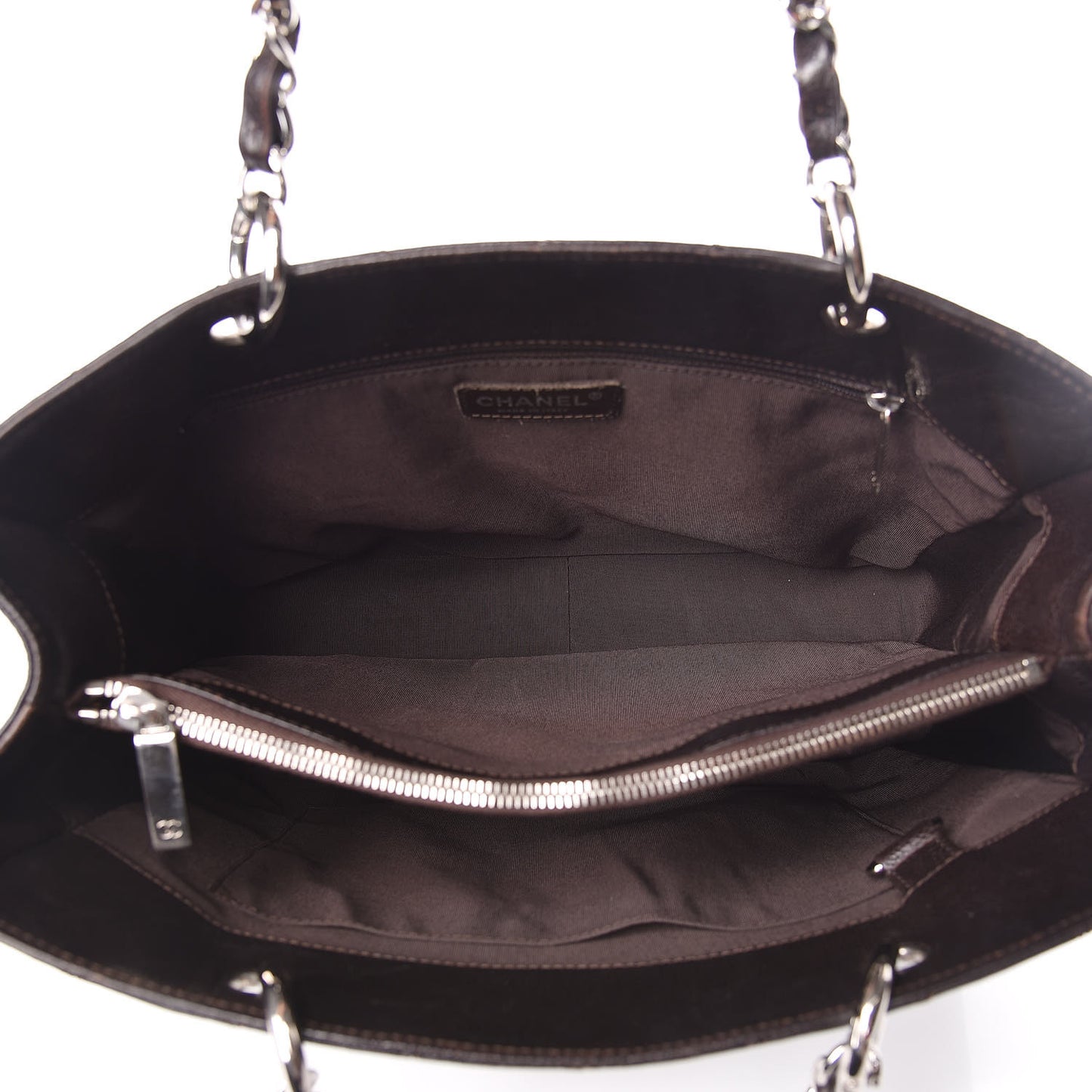 Caviar Quilted Grand Shopping Tote GST Dark Brown