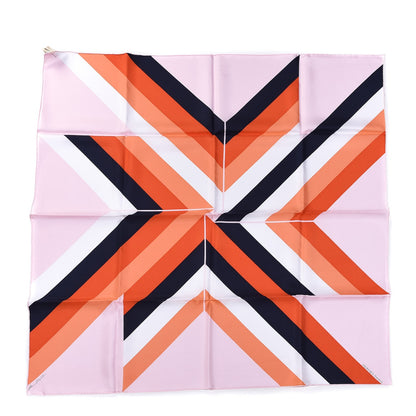 Hermes Silk Centered Rhyme de Elaine Lustig Cohen Scarf 90 Rose Pale Orange Marine 1 of 5