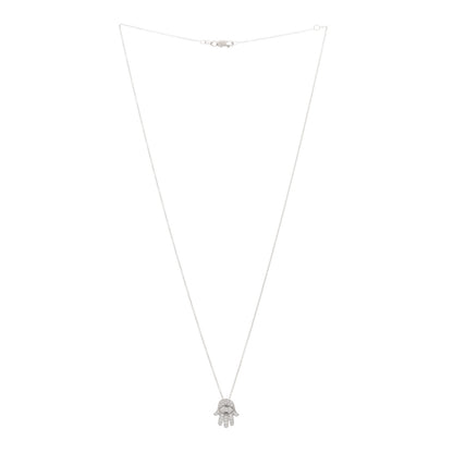 Roberto Coin 18K White Gold Diamond Hamsa Pendant Necklace 2 of 4