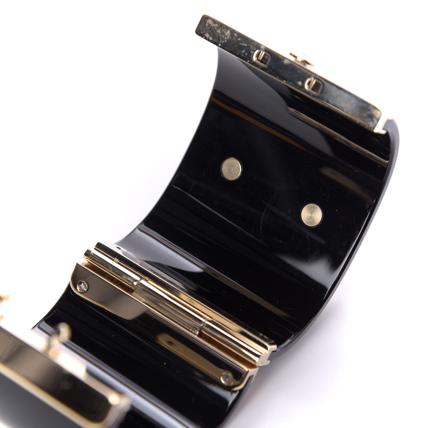 Chanel Resin Pearl Enamel CC Cabochon Cuff Black Multicolor 5 of 6