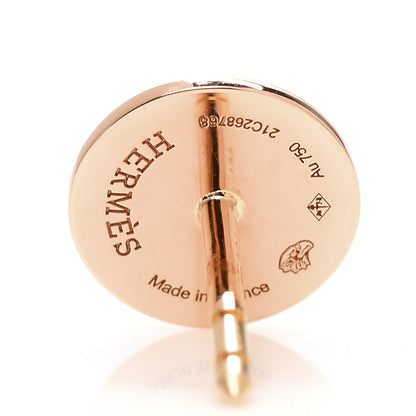 Hermes 18K Rose Gold TPM Ex-Libris Stud Earrings 4 of 6