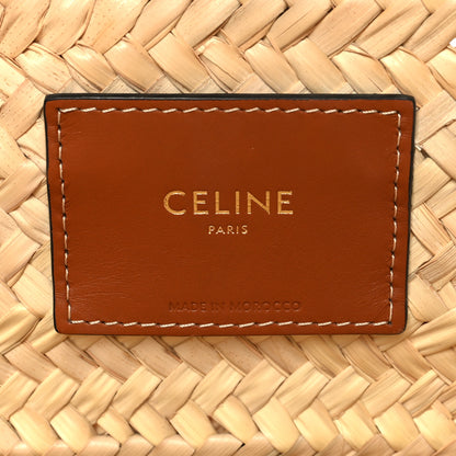 Celine Raffia Calfskin Triomphe Medium Panier Tan 6 of 10
