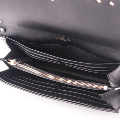 Valentino Garavani Vitello Rockstud Flap Wallet on Chain Black 5 of 7