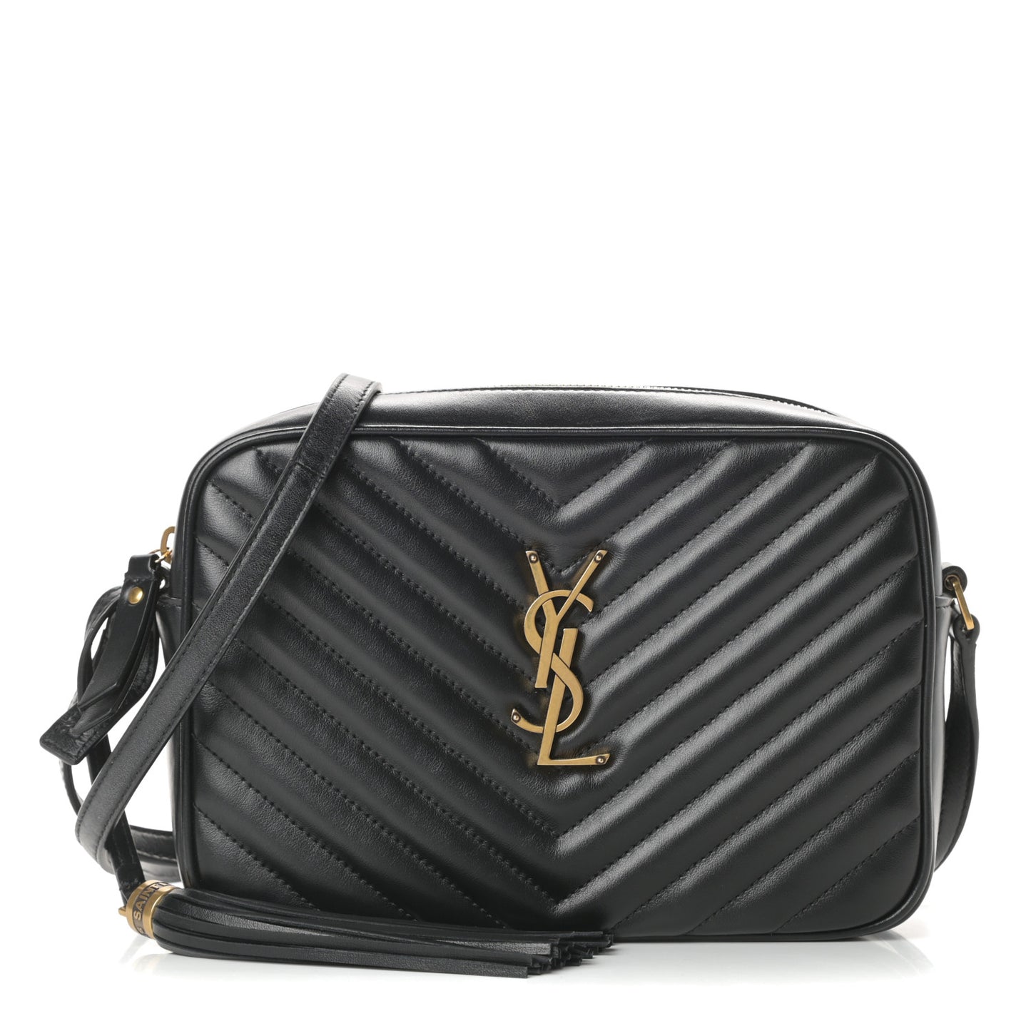 Calfskin Matelasse Monogram Lou Camera Bag Black