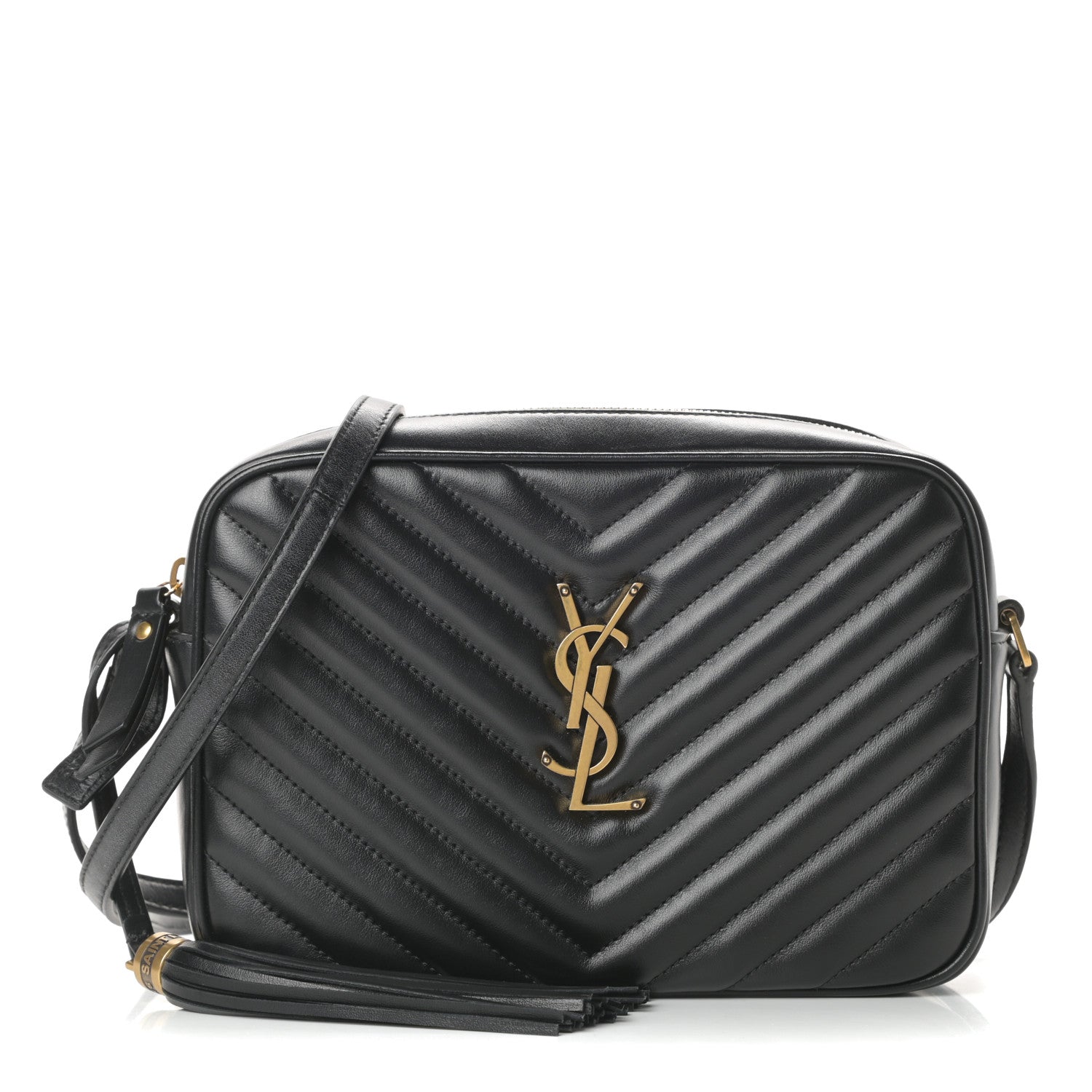 Saint Laurent Calfskin Matelasse Monogram Lou Camera Bag Black 1 of 10