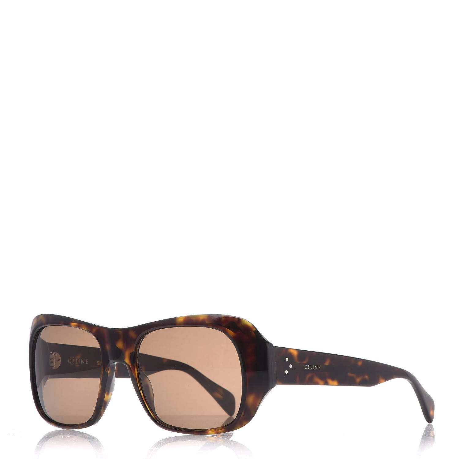 Celine Square Polarized Sunglasses CL40049I Dark Havana 1 of 7