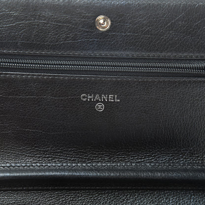 Chanel Aged Calfskin Calfskin Quilted Boy Wallet On Chain WOC Black 6 of 13