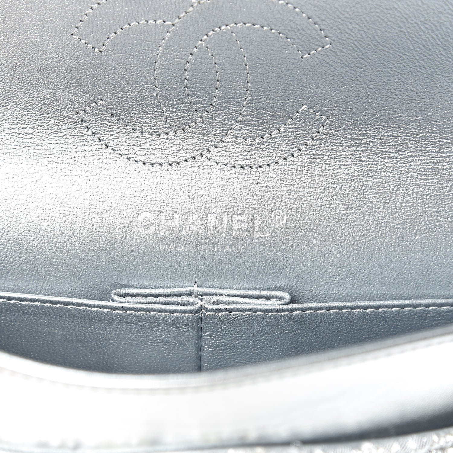 Chanel Metallic Lame Quilted Small Double Flap Silver 6 of 15