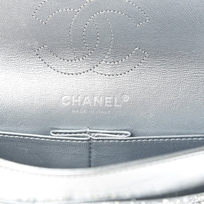 Chanel Metallic Lame Quilted Small Double Flap Silver 6 of 15