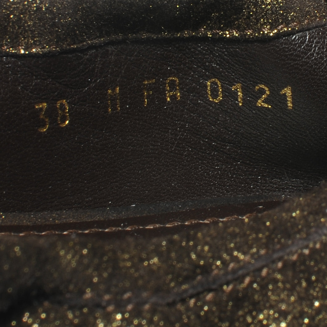 Suede Shimmer Whisper Flats 38 Brown