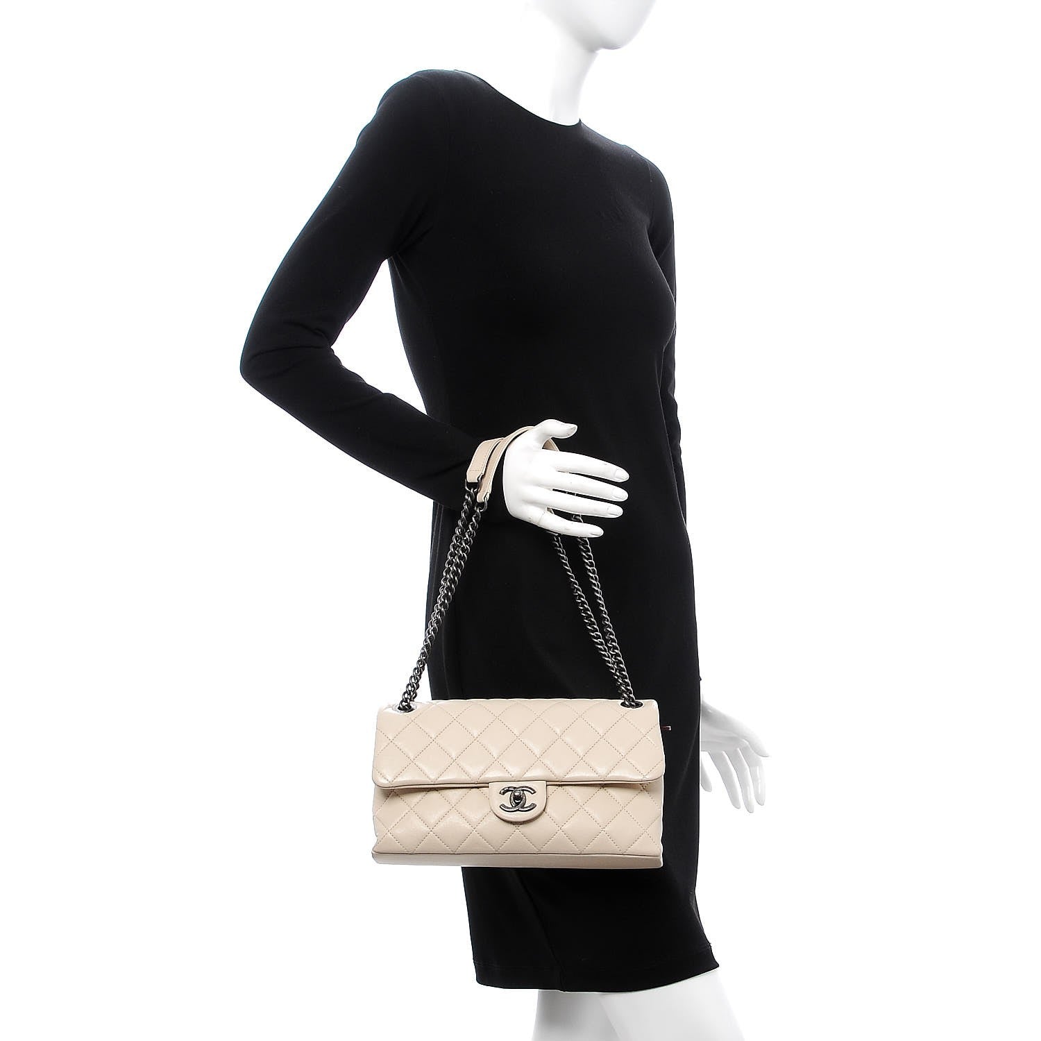 Chanel Goatskin Quilted Medium Flap Off White 2 of 10