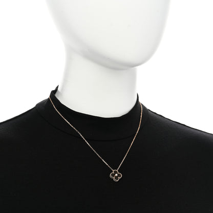 Van Cleef & Arpels 18K Rose Gold Diamond Silver Obsidian Vintage Alhambra Pendant Necklace 2 of 5