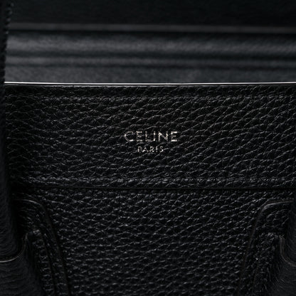 Celine Drummed Calfskin Nano Luggage Black 6 of 12