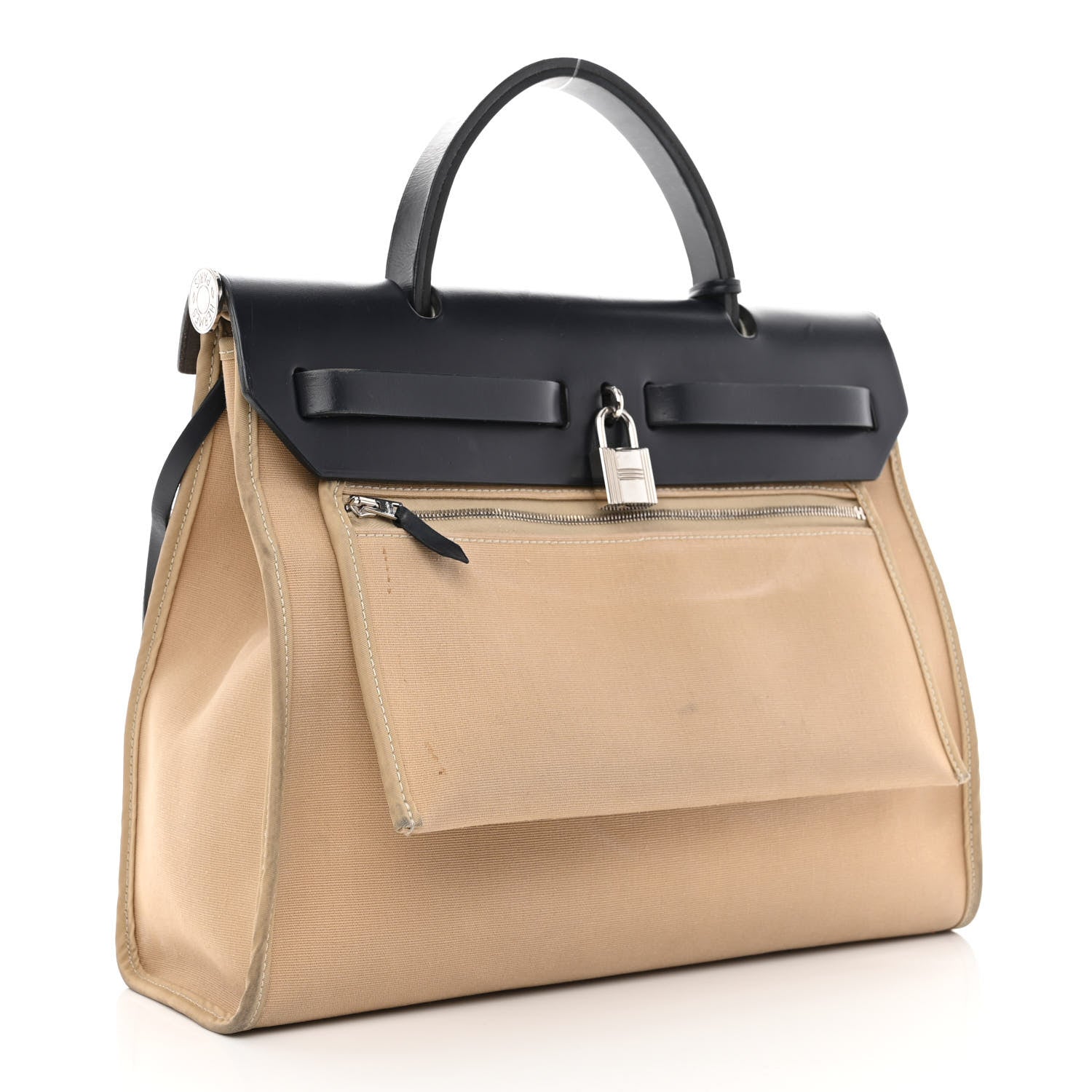 Hermes Vache Hunter Toile Herbag Zip 31 PM Trench Bleu Indigo 4 of 17