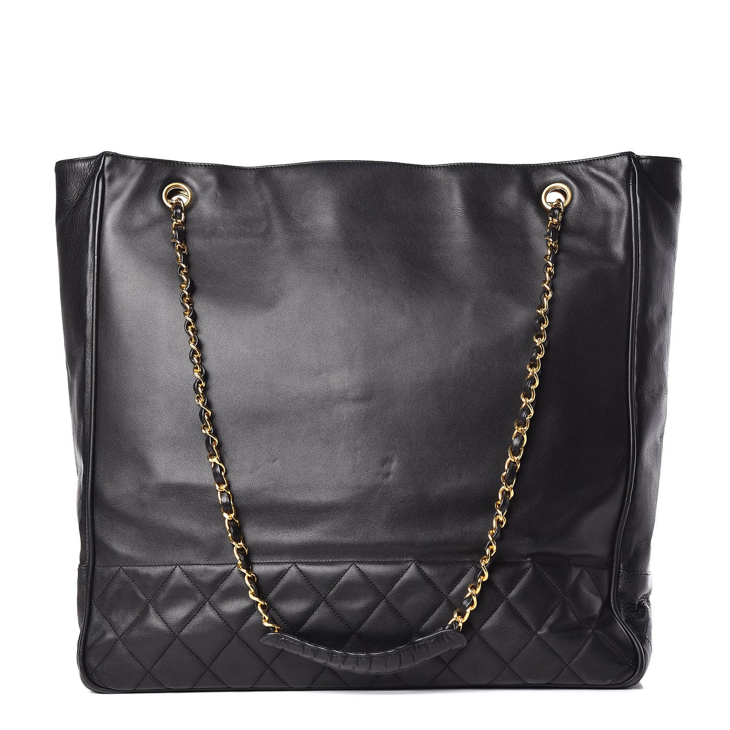 Lambskin Shopping Tote Black