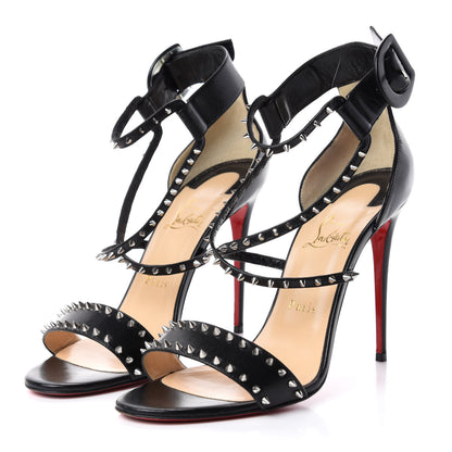 Christian Louboutin Kid Choca Spikes 100 Sandals 40 Black 3 of 10