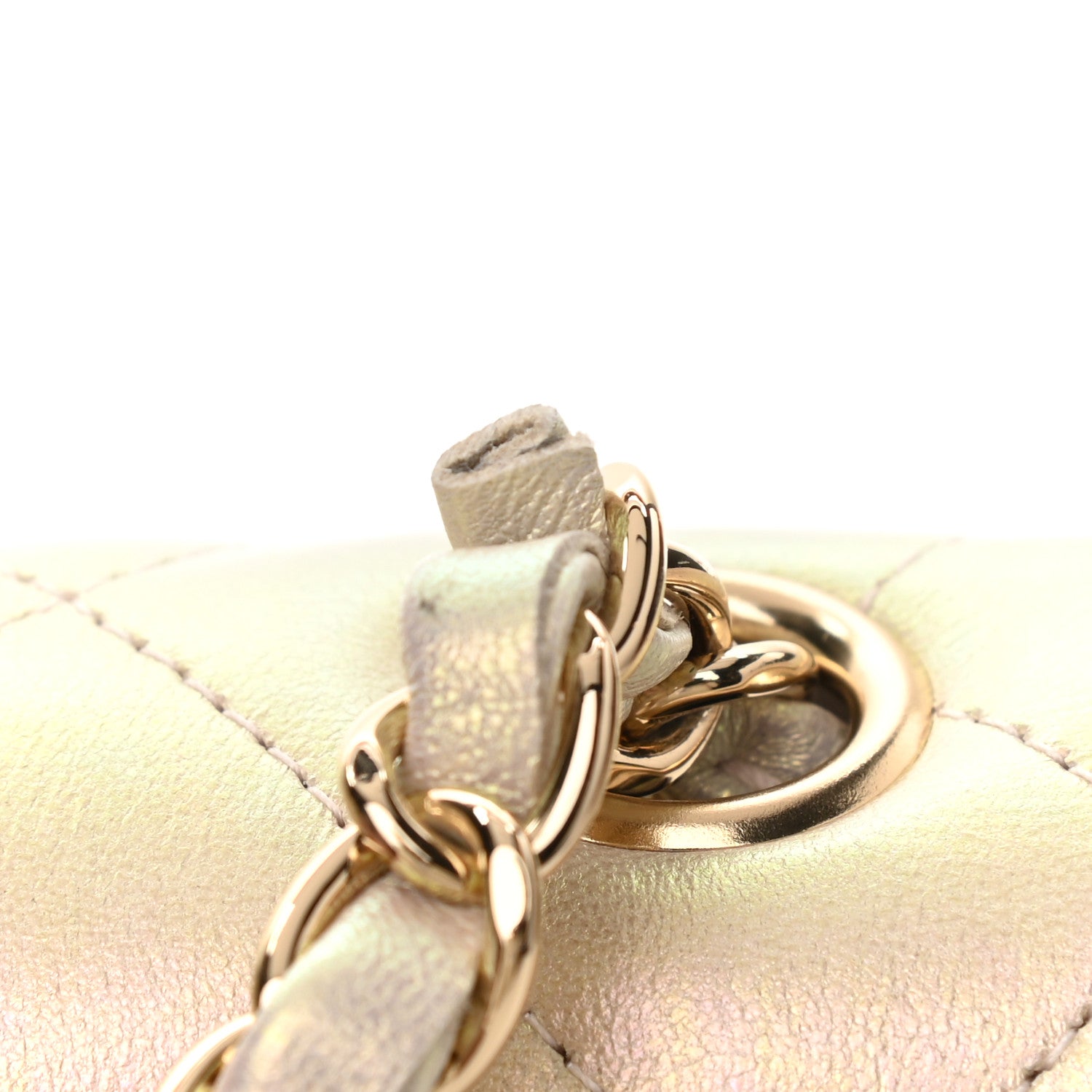 Chanel Iridescent Lambskin Quilted Mini Rectangular Flap Ivory 12 of 13