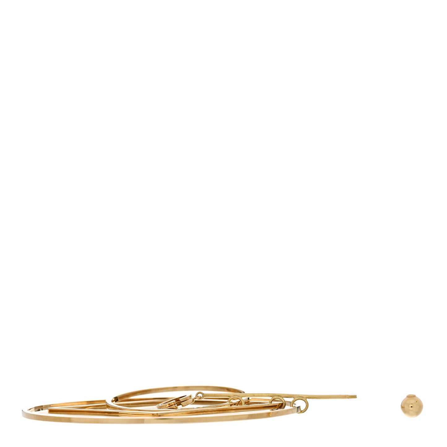 18K Yellow Gold Running G Square Round Single Earring