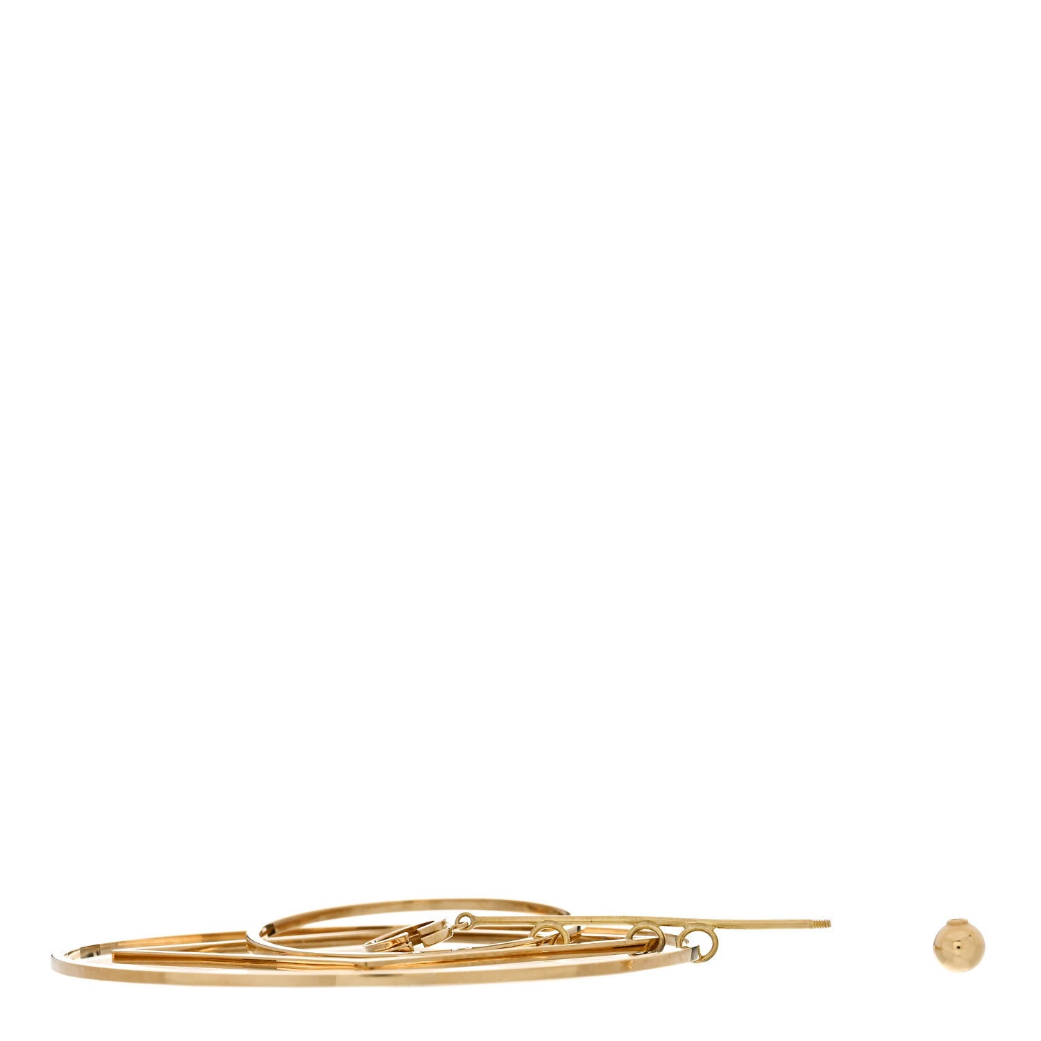 Gucci 18K Yellow Gold Running G Square Round Single Earring 5 of 7