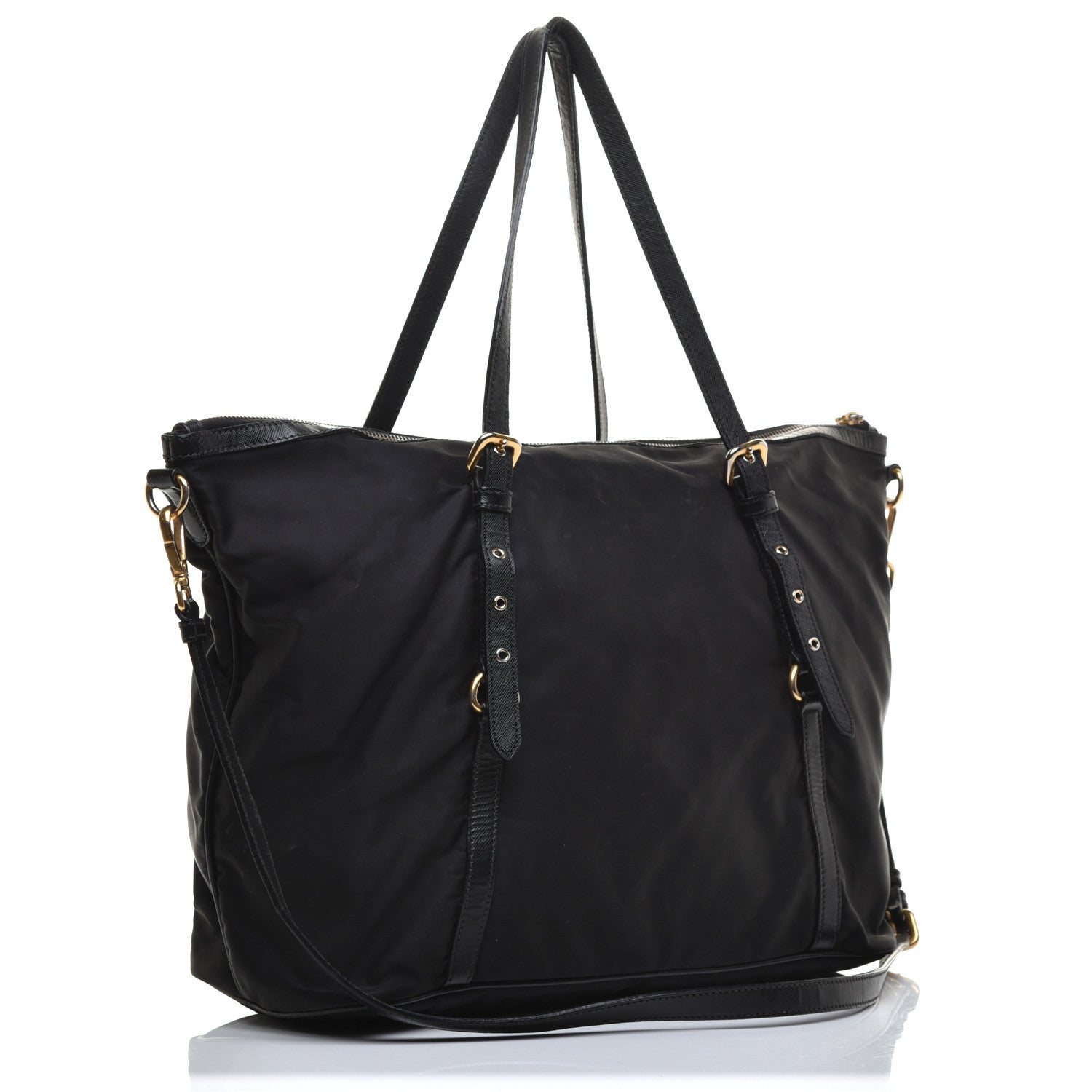 Prada Tessuto Nylon Saffiano Tote Black 3 of 8