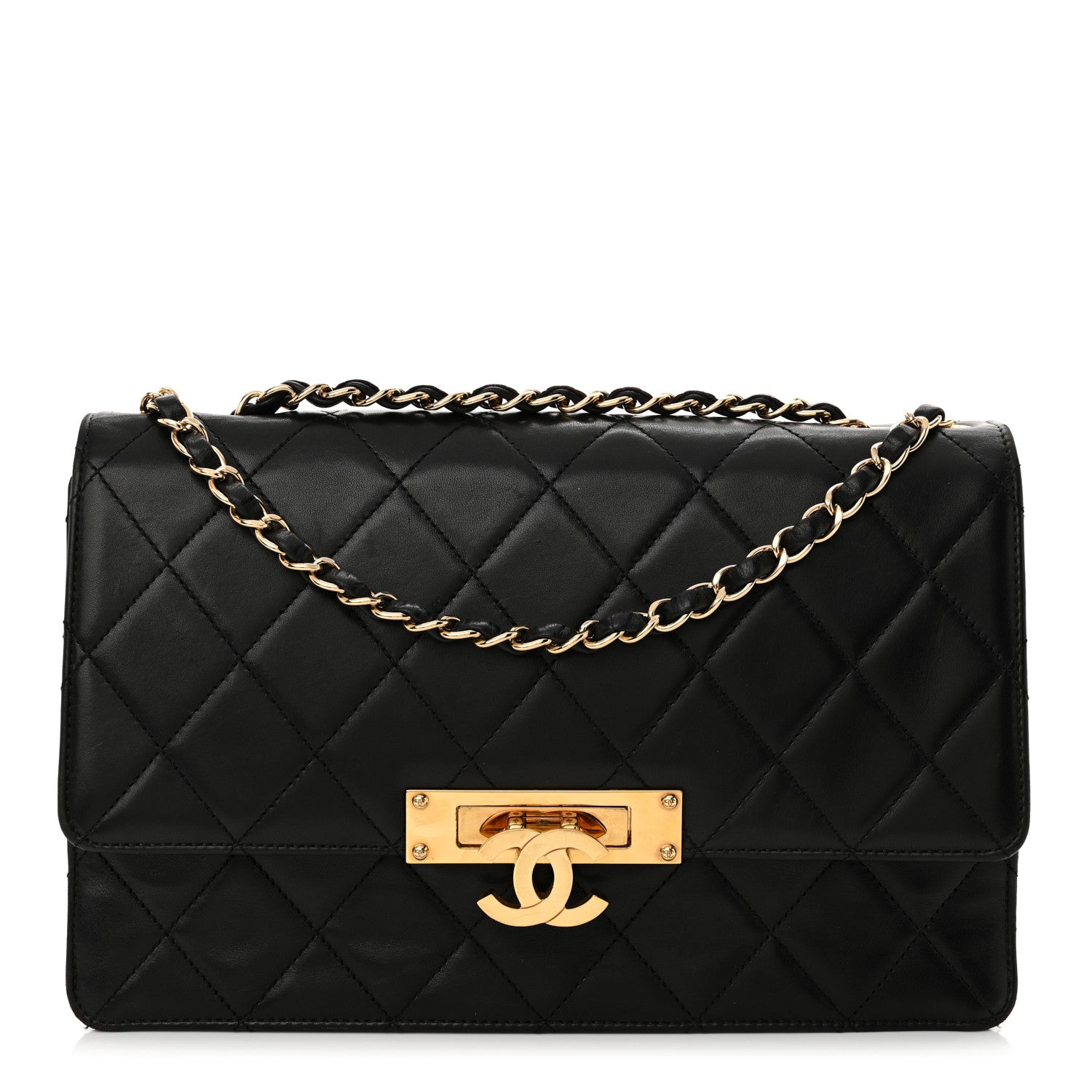 Chanel Lambskin Quilted Large Golden Class Flap Black 1 of 13