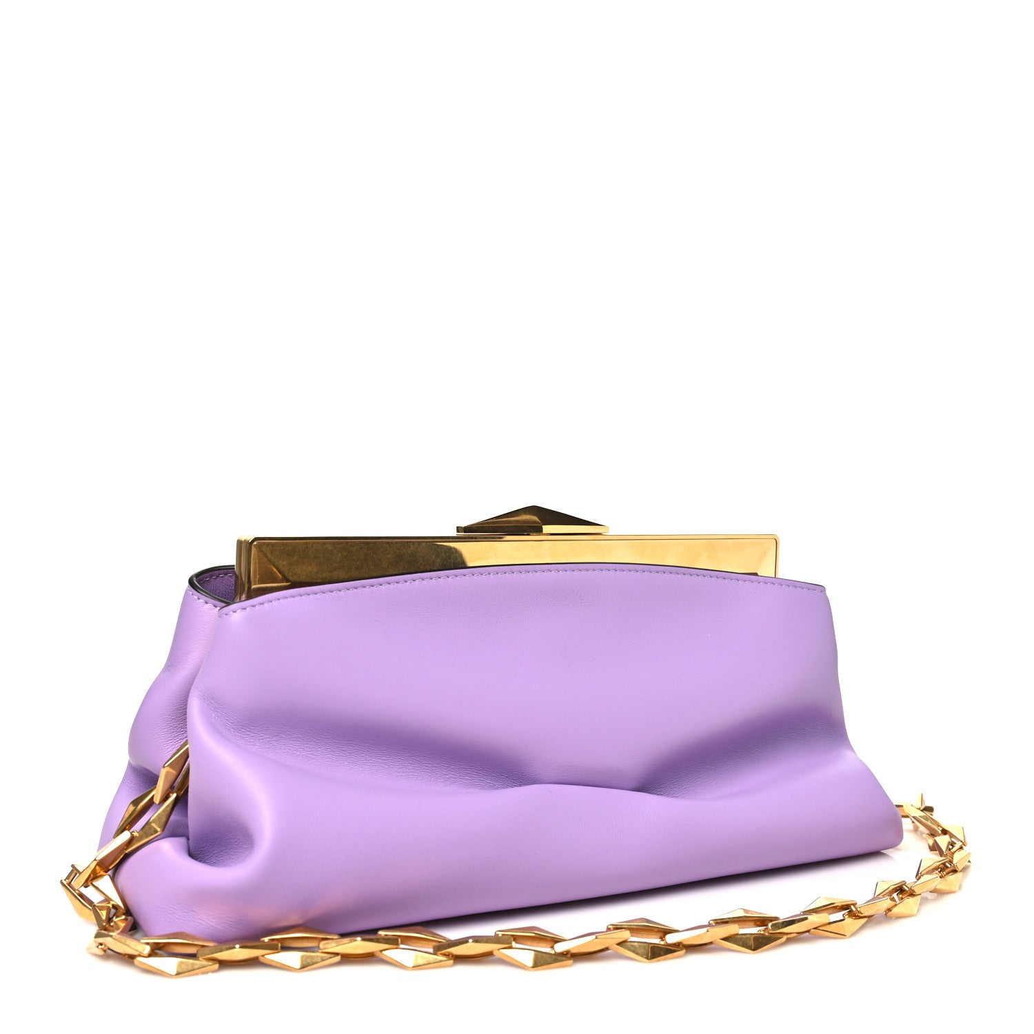 正規品JIMMY CHOO Jimmy Choo Box Calfskin Diamond Frame Clutch Wisteria 1854344