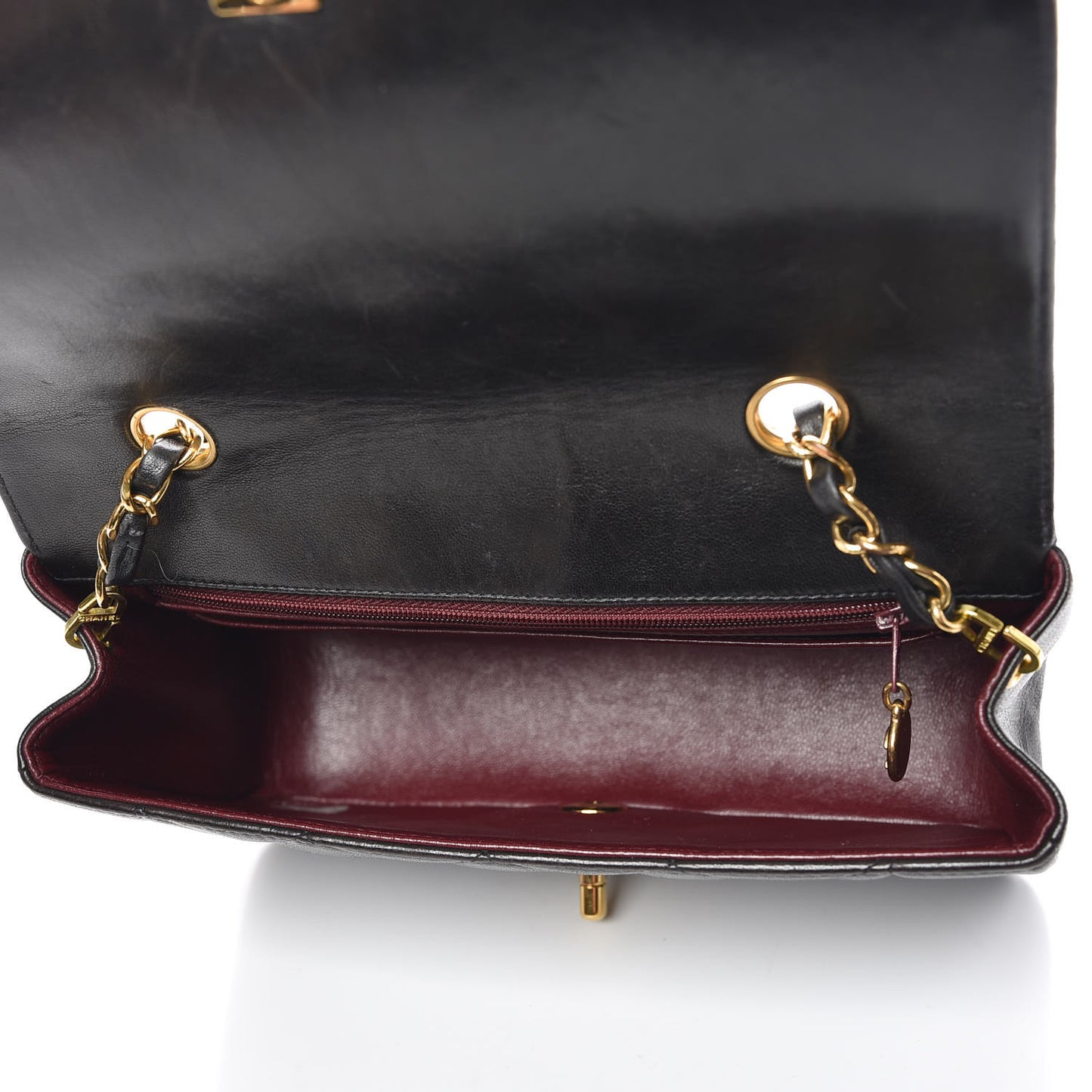 Lambskin Quilted Small Single Flap Black