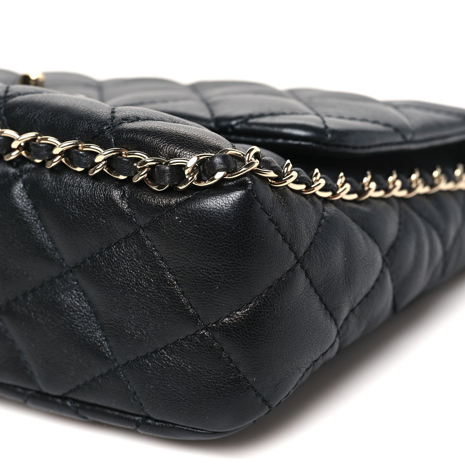 Chanel Lambskin Quilted Enamel CC Chain Frame Flap Black 10 of 10