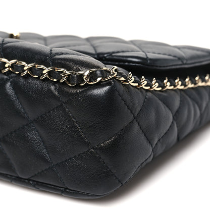 Chanel Lambskin Quilted Enamel CC Chain Frame Flap Black 10 of 10