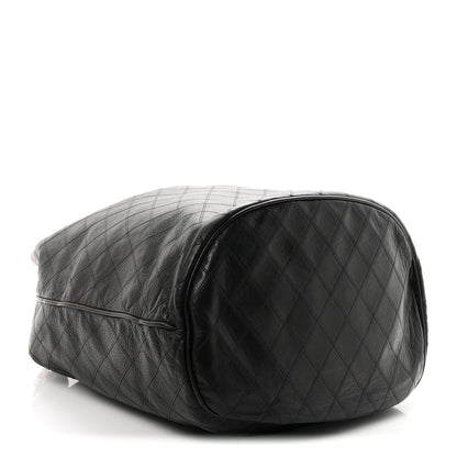 Chanel Lambskin Diamond Stitched Drawstring Shoulder Bag Black 5 of 12