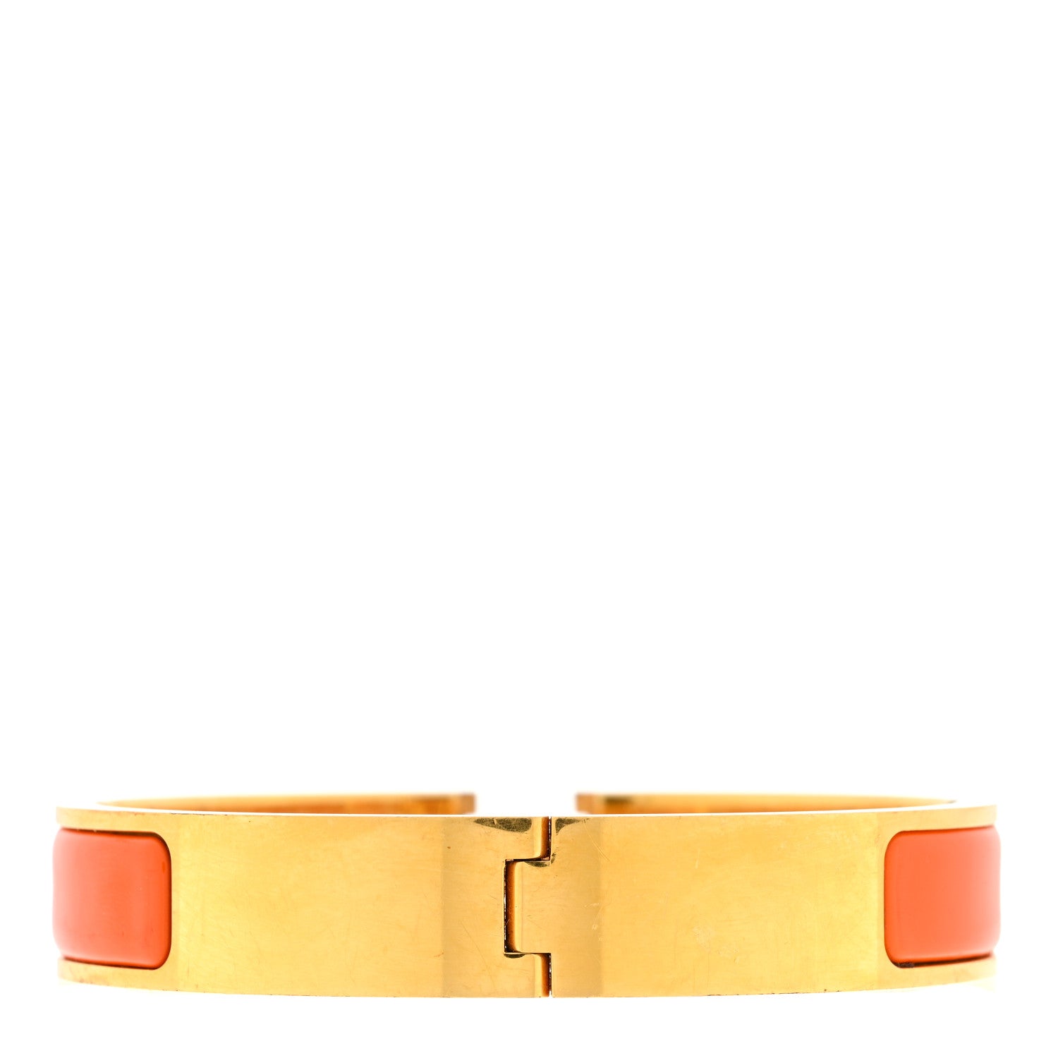 Hermes Enamel Narrow Clic Clac H Bracelet GM Orange 2 of 3