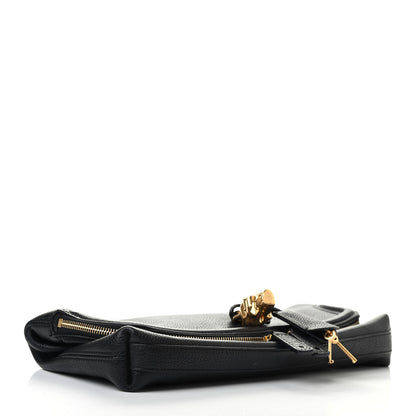 Alexander McQueen Grainy Calfskin Padlock Skull Clutch Black 4 of 7