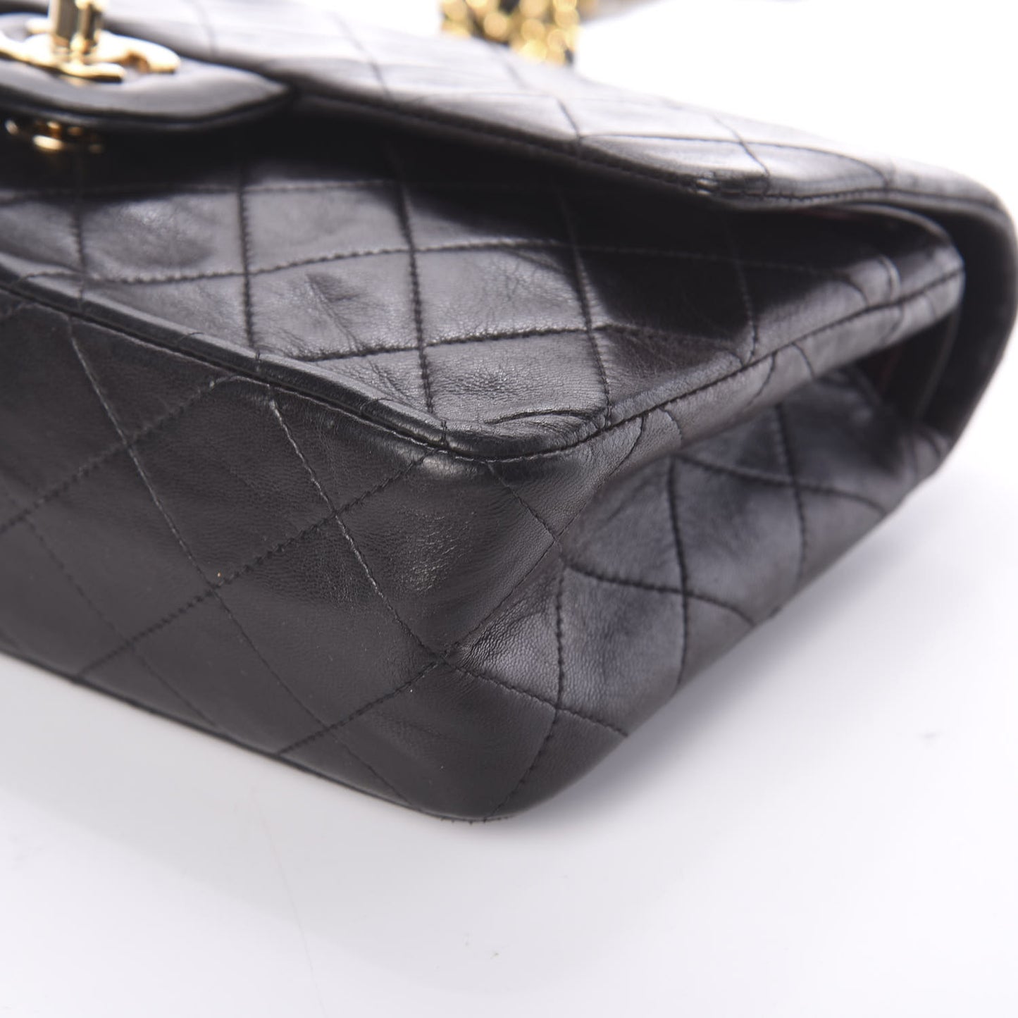 Lambskin Quilted Small Double Flap Black