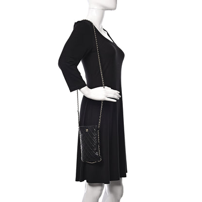 Chanel Lambskin Quilted Chain Around Phone Holder Black 2 of 11