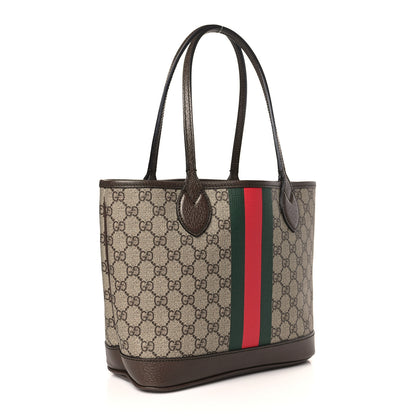 Gucci GG Supreme Monogram Textured Dollar Calfskin Web Small Ophidia Tote Beige Ebony New Acero 3 of 8