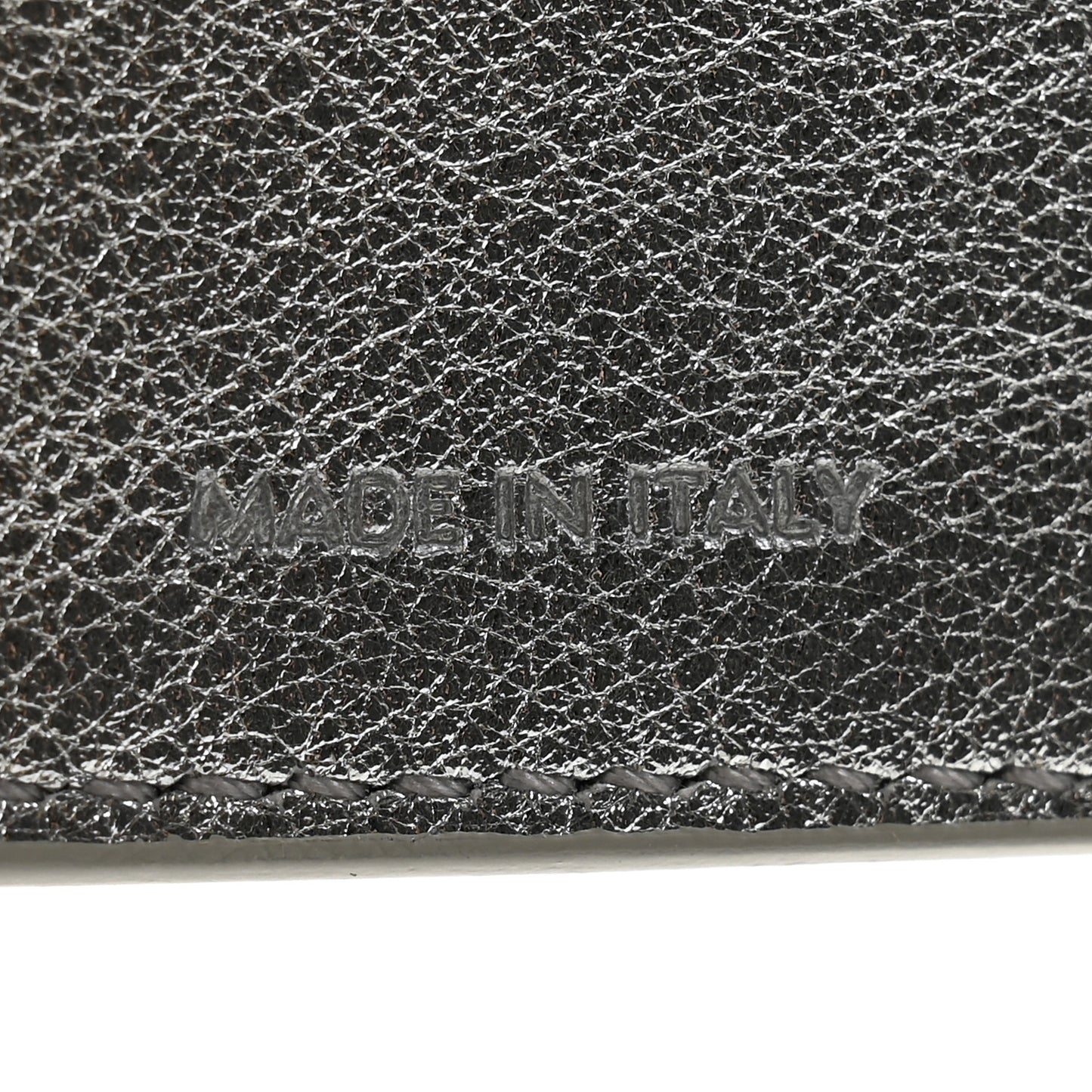 Metallic Calfskin Small Triomphe Wallet Silver