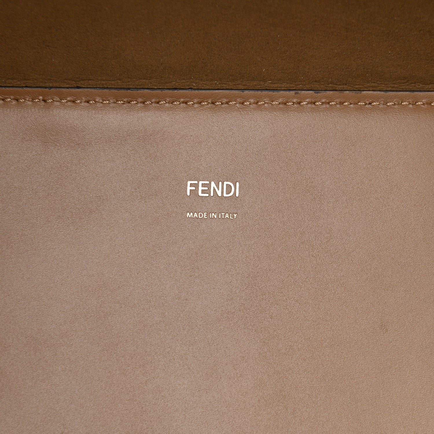 Fendi Vitello King Ceylon Plexiglass Woven Logo Debossed Fendi Sunshine Shopper Tote Sand 7 of 10