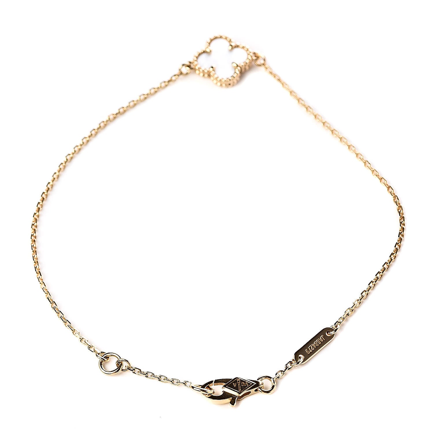 Van Cleef & Arpels 18K Yellow Gold Mother of Pearl Sweet Alhambra Bracelet 3 of 7