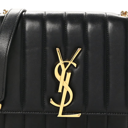 Saint Laurent Lambskin Matelasse Monogram Vicky Chain Wallet Black 8 of 10