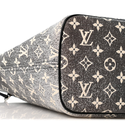 Louis Vuitton Denim Monogram Jacquard Neverfull MM Grey 9 of 10