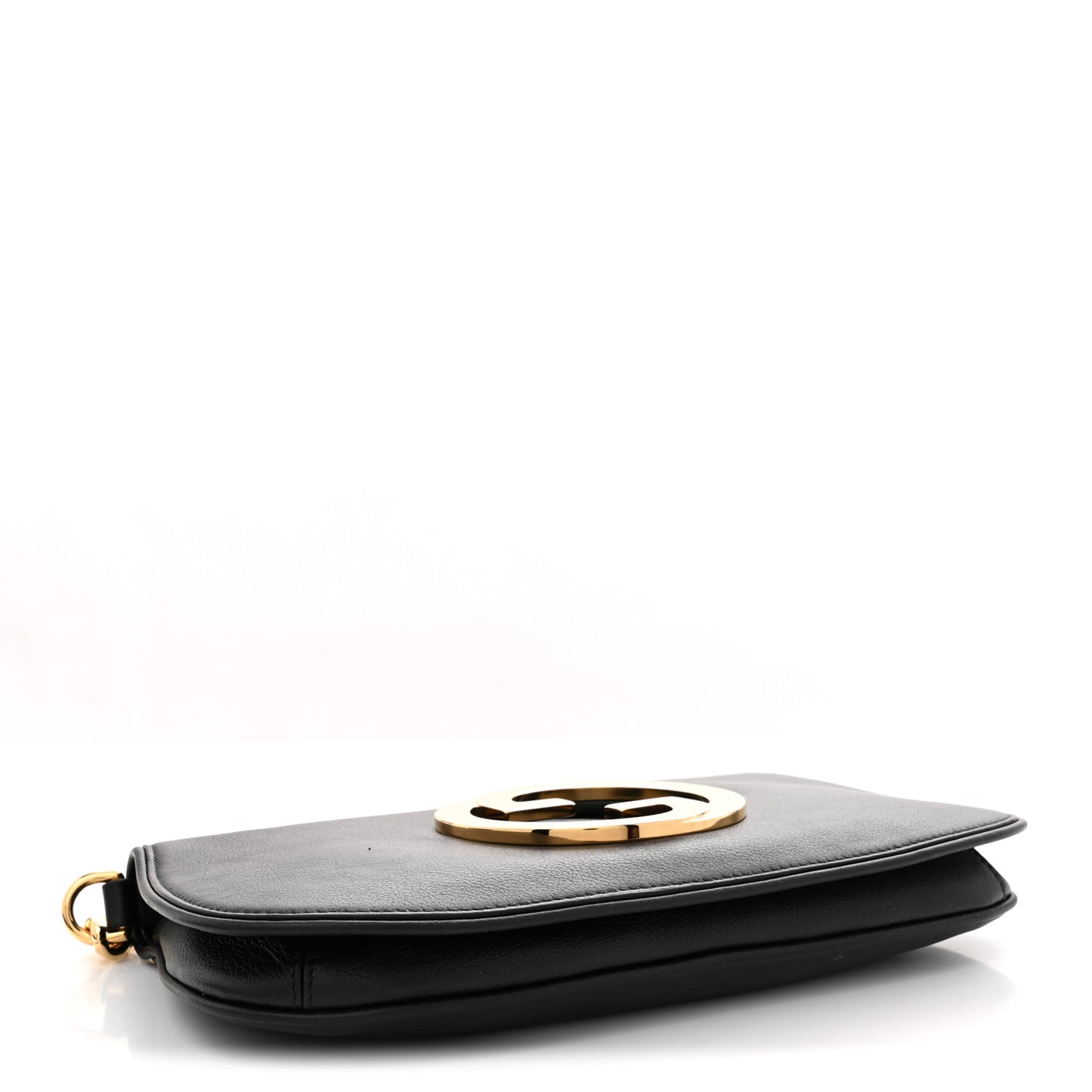 Roxy Calfskin Blondie Chain Shoulder Flap Bag Black