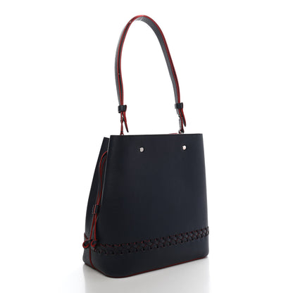 Louis Vuitton Soft Calfskin Braided Lockme Bucket Marine Rouge 3 of 9