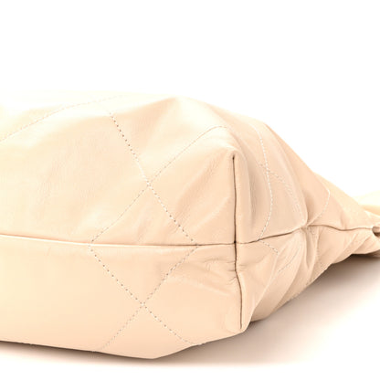 Chanel Shiny Calfskin Quilted Small Chanel 22 Ecru 20 of 21