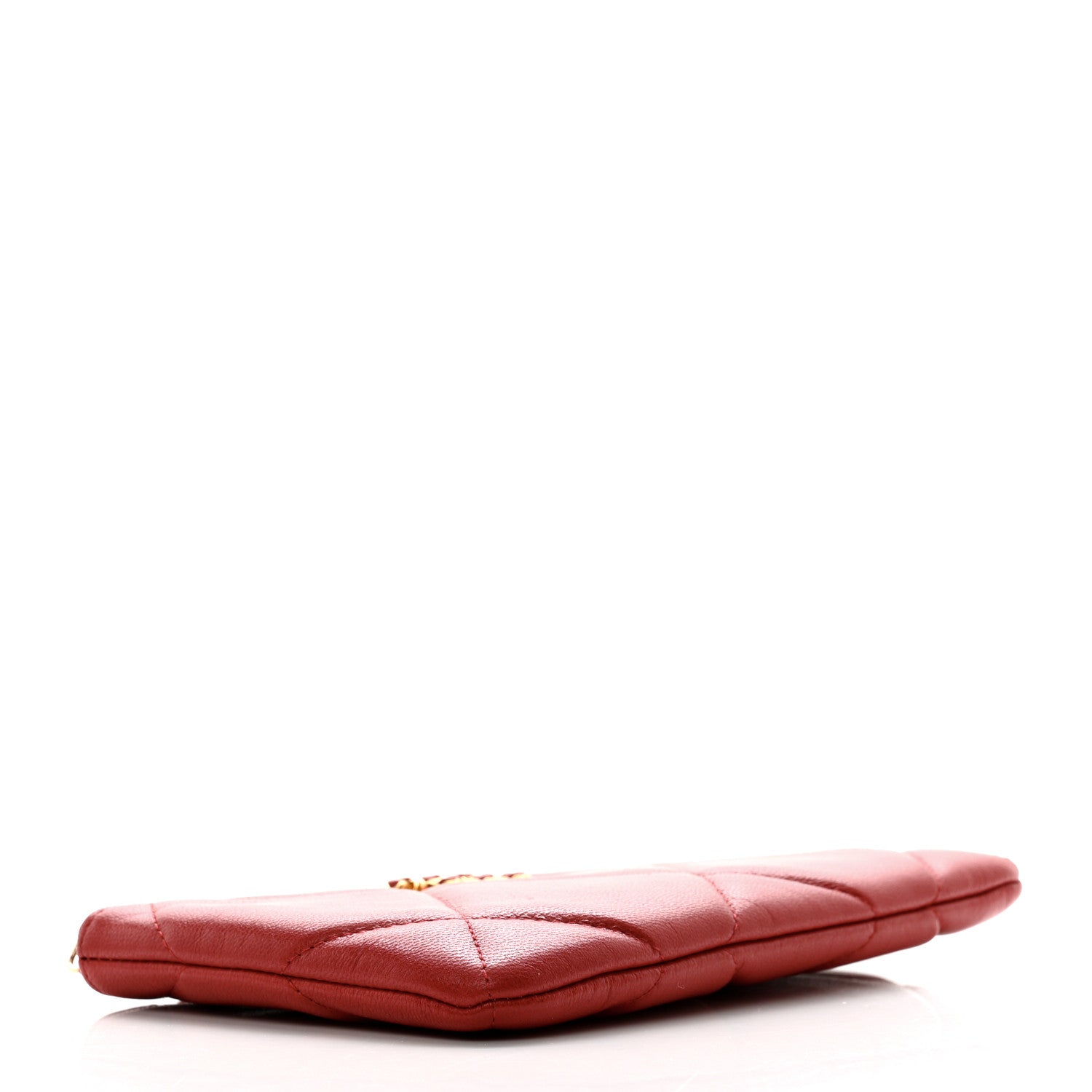 Chanel Shiny Goatskin Quilted Small Chanel 19 Pouch Red 4 of 8